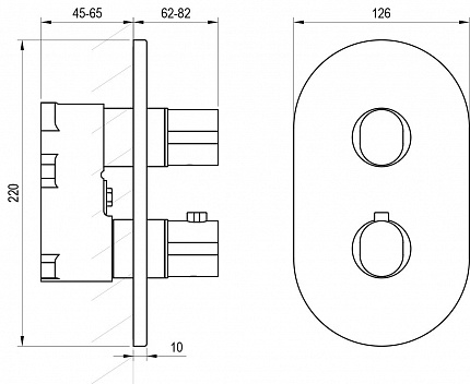 Смеситель скрытого монтажа CR II 067.20BL.O3 ЧЕРНЫЙ (3 вывода) + нужен RB 071.50 (X070074) X070469