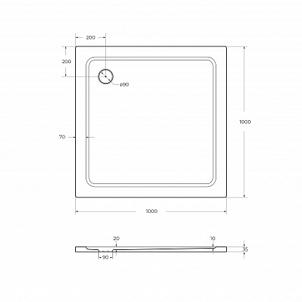 TRAY-M-A-100-35-W Поддон SMC