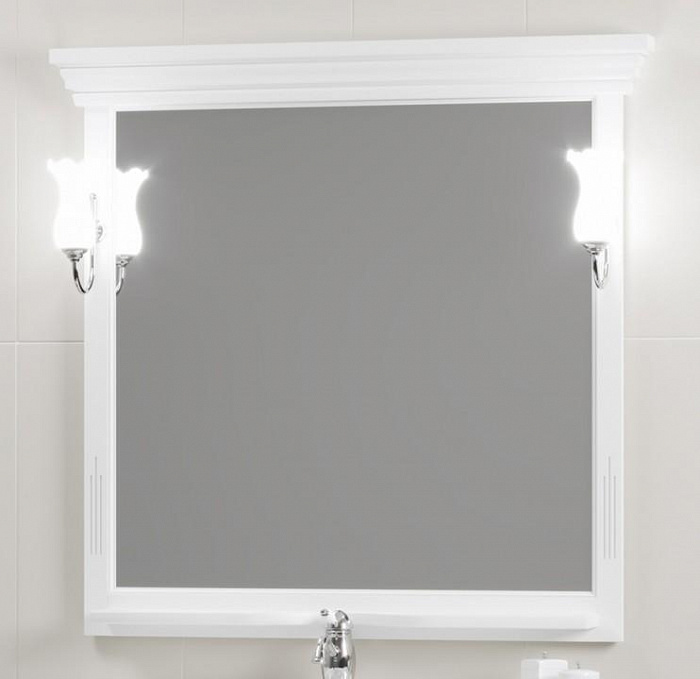 Зеркало Opadiris со светильниками Риспекто 95, белый матовый