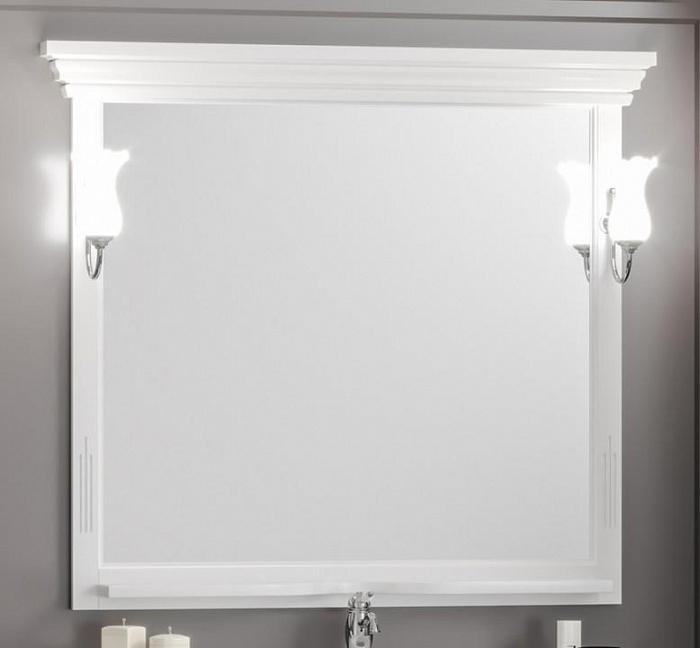 Зеркало Opadiris со светильниками Риспекто 105, белый матовый