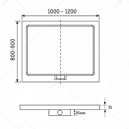 Душевой поддон  RGW GWS 03150280-01  80x100x3,5 см