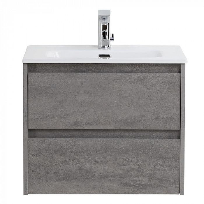 KRAFT 39 База под раковину подвесная с двумя выкатными ящиками, Cemento Grigio, 700х390x500, KRAFT 39-700/390-2C-SO-CG