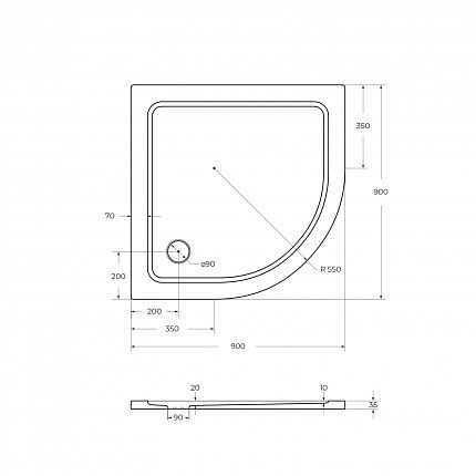 TRAY-M-R-90-550-35-W Поддон SMC