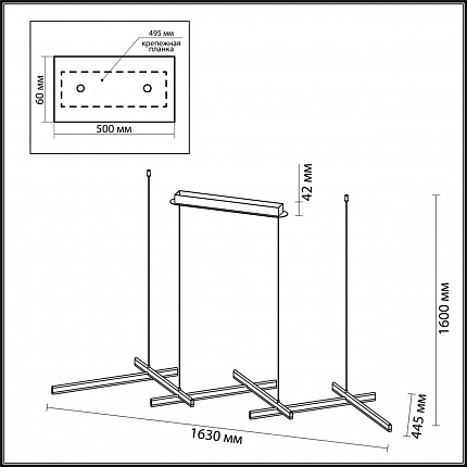 Подвесной светильник ODEON LIGHT RUDY 3890/85L L-VISION