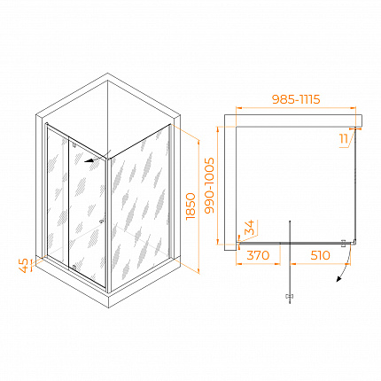Душевой уголок RGW Passage 41083200-011 100x100x185 см