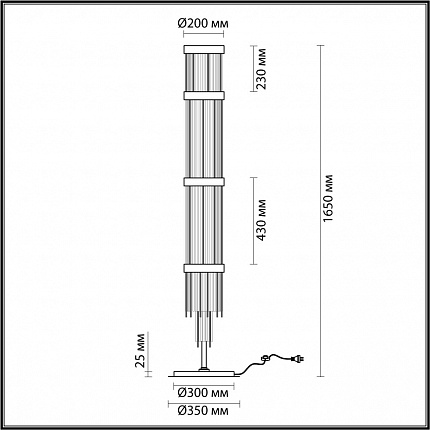 Торшер ODEON LIGHT YORK 4788/12F HALL