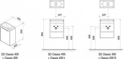 Дверь для тумбы Ravak SD-400 R Classic белая