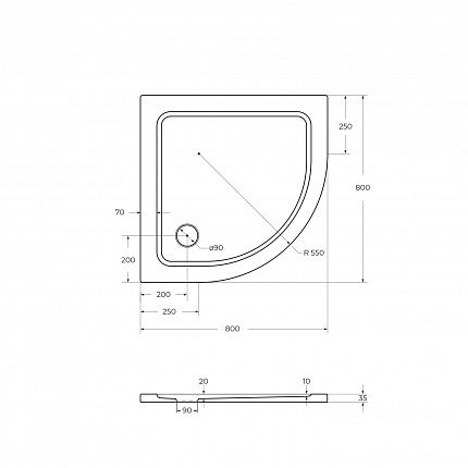 TRAY-M-R-80-550-35-W Поддон SMC