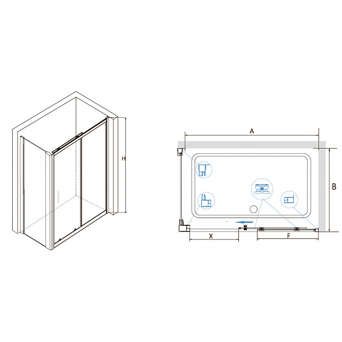 Душевой уголок RGW Classic 320948129-011 120x 90x185 см