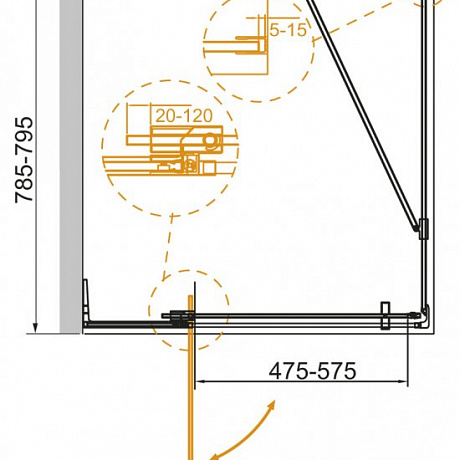 Cezares SLIDER SLIDER-AH-1-90-80/90-C-NERO
