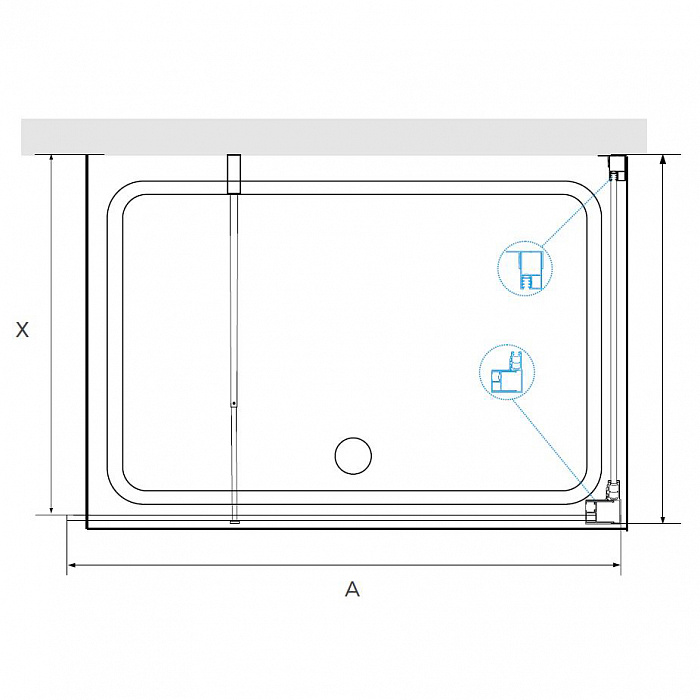 Душевой уголок RGW Walk In 351005128-14 120x 80x195 см