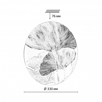 Настенно-потолочный светильник СОНЕКС FLOREN 7747/CL PALE 30Вт Ø330