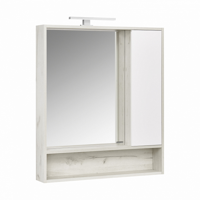 Зеркальный шкаф Aquaton Флай 80 белый, дуб крафт