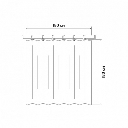 Штора для ванной комнаты, 180*180см, PEVA, P10PV11i11, IDDIS