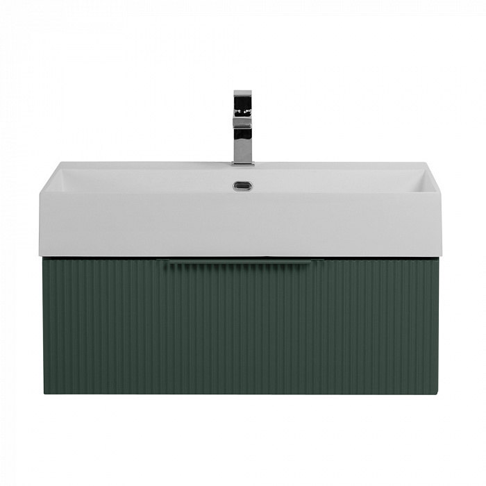 PREMIUM Тумба подвесная под раковину с выдвижным ящиком, 55420 Plisse Verde opaco, 70x44x25