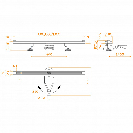 Душевой трап RGW SDR 76215080-13 800 см