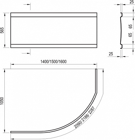 Передняя панель A для ванны Ravak ROSA 150 (L,R)см белая