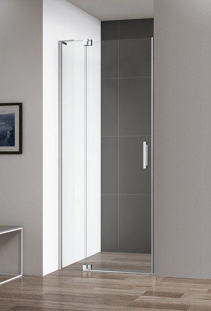 Душевая дверь в нишу CEZARES SLIDER-B-1, SLIDER-B-1-80/90-GRIGIO-Cr
