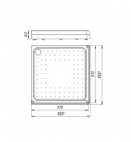 Душевой поддон Radomir 100,квадратный