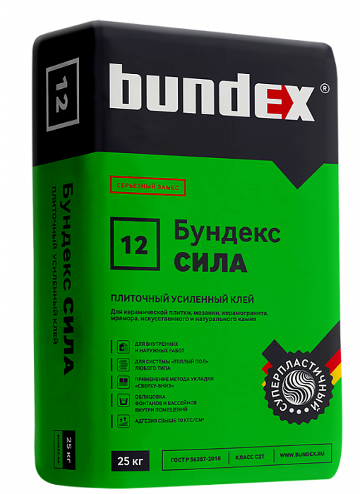 Плиточный клей Bundex Сила, 25 кг