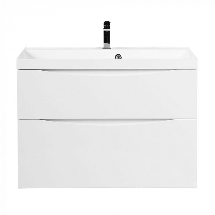MARINO-H60 База под раковину подвесная с двумя выкатными ящиками, Bianco Lucido, 800x450x600, MARINO-H60-800-2C-SO-BL-P