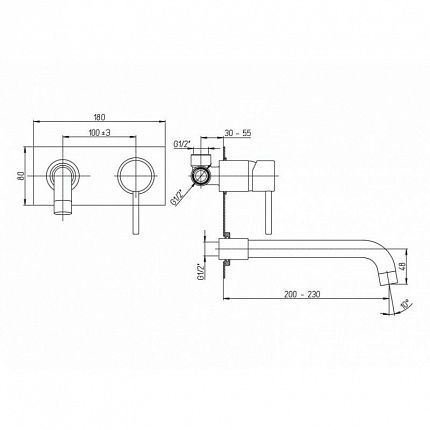 Смеситель для раковины Paini Cox 78PJ208P золото матовое PVD