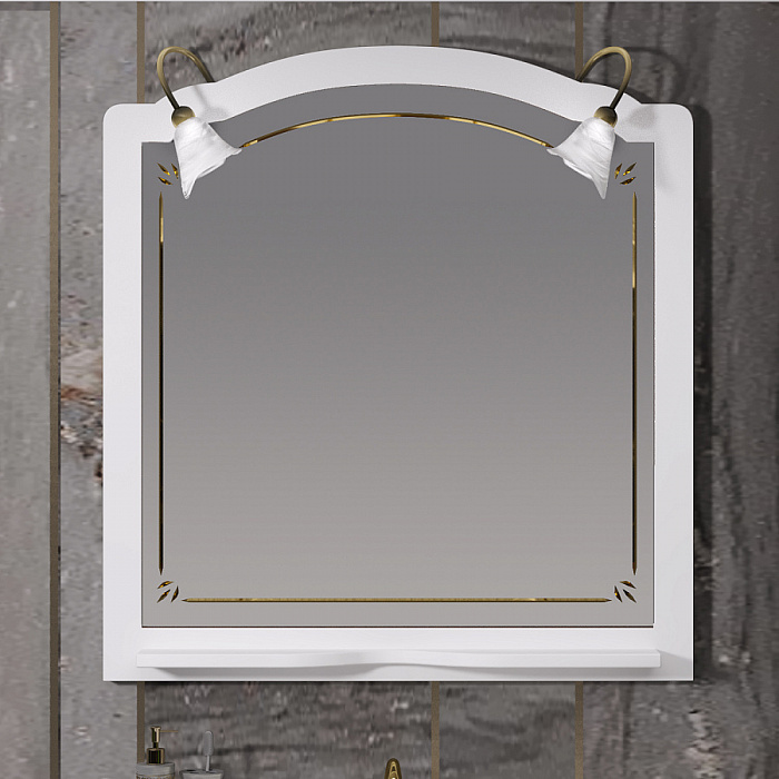 Зеркало Opadiris Лоренцо 100 со светильниками, белый матовый