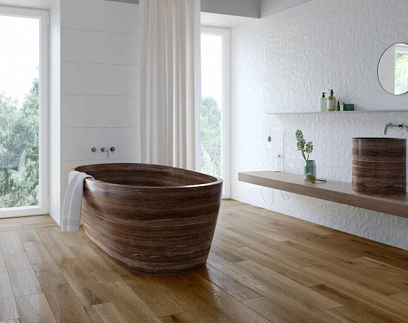 Керамогранит Creto Brilliant White. Фото в интерьере