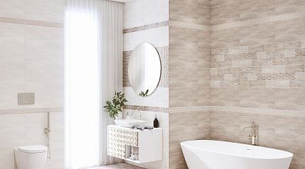 Бордюр Azori Pandora Latte Geometry 7,5x63