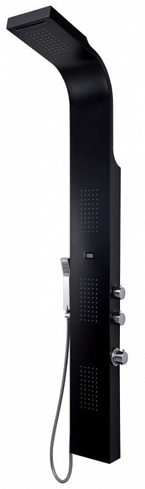 Gedy G-SPA 01, многофункциональная душевая панель с термостатом, цвет черный матовый