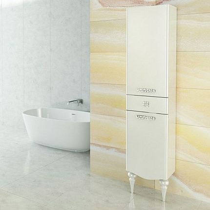 Шкаф-колонна Comforty  "Монако-40" левая белый глянец