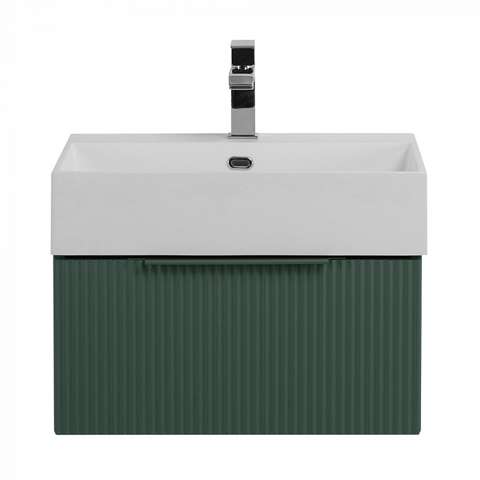 PREMIUM Тумба подвесная под раковину с выдвижным ящиком, 55415 Plisse Verde opaco, 50x44x25