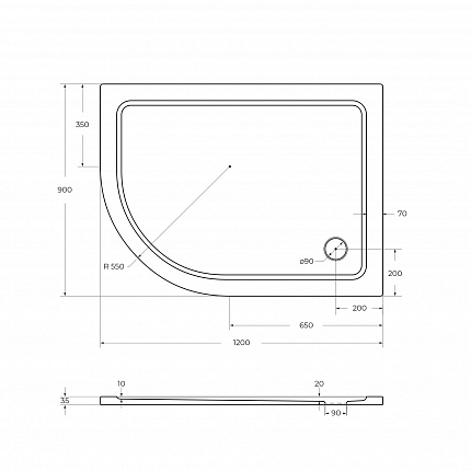 TRAY-M-RH-120/90-550-35-W-R Поддон SMC