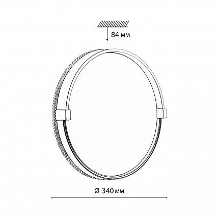 Настенно-потолочный светильник СОНЕКС OLIDI BLACK 7647/CL PALE 30Вт Ø340
