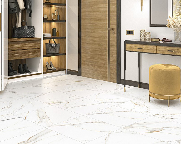 Керамогранит Alma Ceramica Extra Calacatta. Фото в интерьере