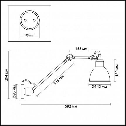 Настенный светильник на кронштейне ODEON LIGHT ARTA 4126/1WD MODERN