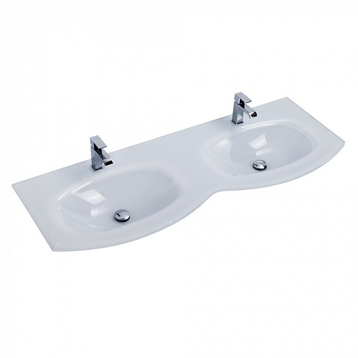 Стеклянная раковина с двумя чашами 82412 Extra-light, 138x52