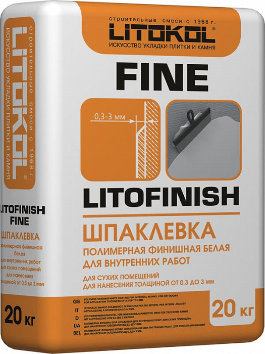 Финишная шпаклевка Litokol LITOFINISH FINE, 25 кг
