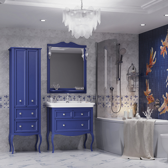 Мебель для ванной Opadiris Валери 85, синий сапфир