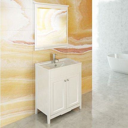 Зеркало Comforty  "Тбилиси-70" белый глянец