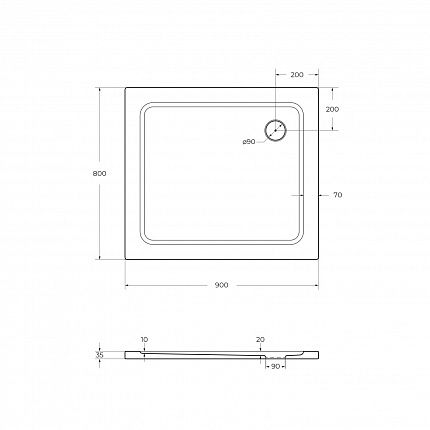 TRAY-M-AH-90/80-35-W Поддон SMC