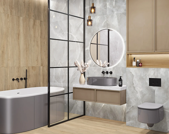Керамогранит New Trend Salt. Фото в интерьере