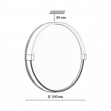 Настенно-потолочный светильник СОНЕКС OLIDI WHITE 7646/CL PALE 30Вт Ø340