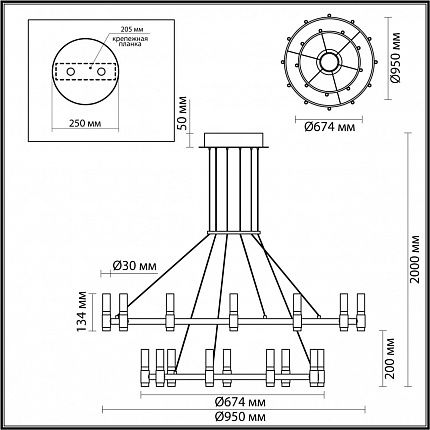 Люстра ODEON LIGHT Candel 5009/98L L-VISION