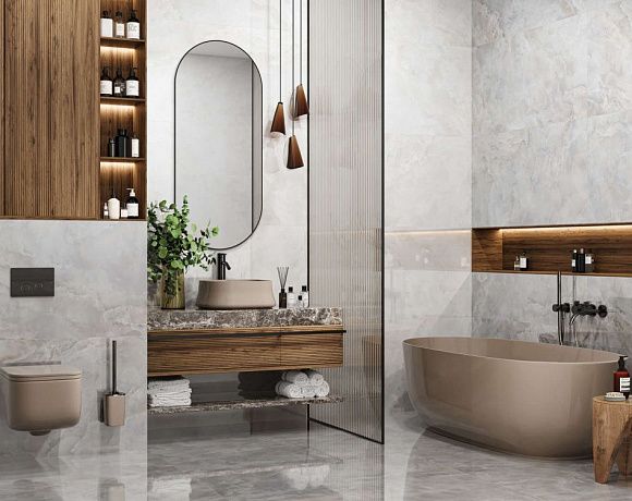 Керамогранит New Trend Onice Vetro. Фото в интерьере