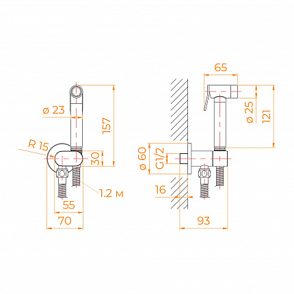 Гигиенический душ RGW Shower Panels 581408210-01  см