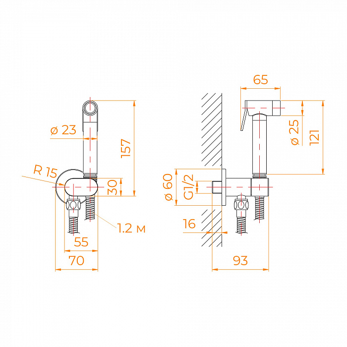 Гигиенический душ RGW Shower Panels 581408210-01  см